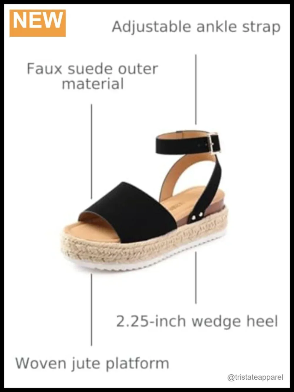 Women's Platform Espadrille Wedge Sandals with Ankle Strap